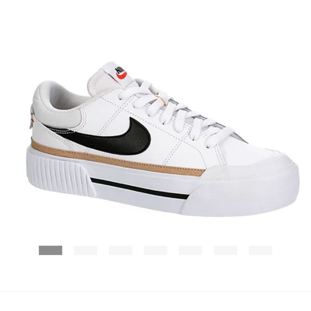 NIKE WOMENS COURT LEGACY LIFT SNEAKER - WHITE